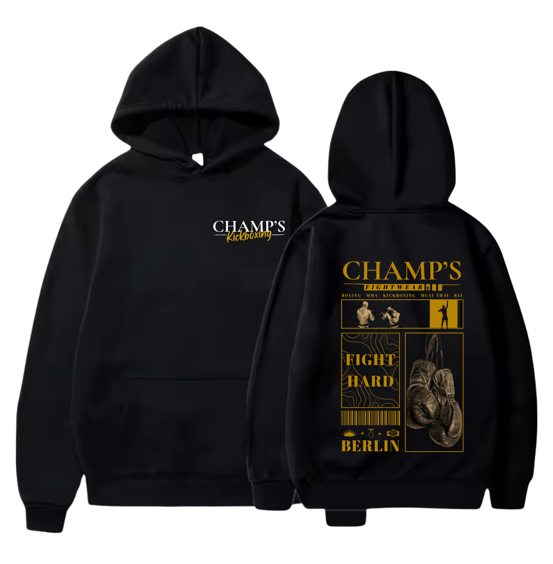 Premium Champs Fightwear Black/Gold Hoodie
